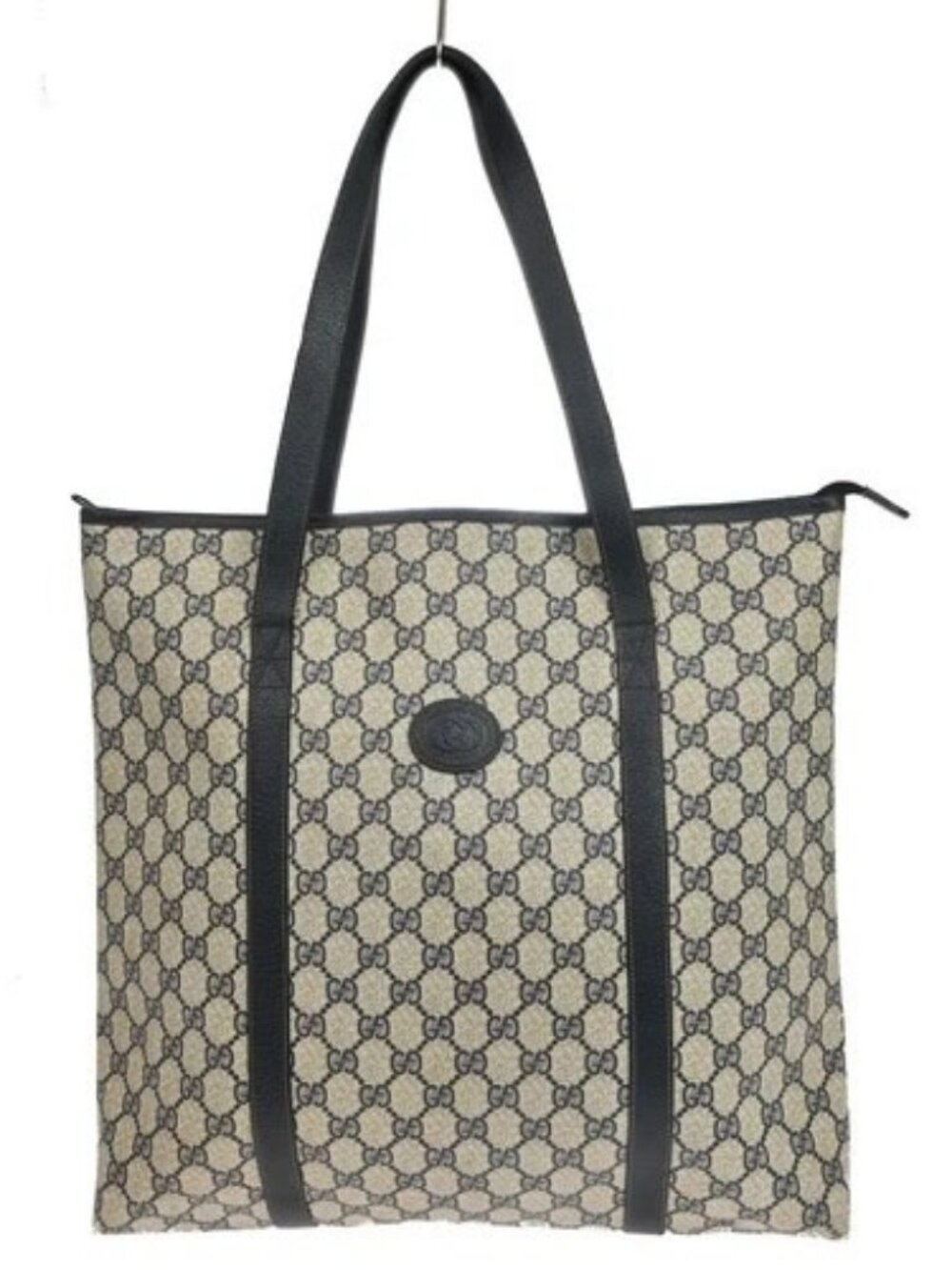 Best06 Gucci Navy Beige PVC GG Tote Handbag 156 02 110 BQ01150